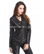 Pentagramme Black PU Leather Rivets Gothic Punk Short Jacket for Women