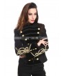 Pentagramme Black and Gold Gothic Military Uniform Short Jacket for Women
