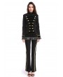 Pentagramme Black and Gold Gothic Military Uniform Short Jacket for Women