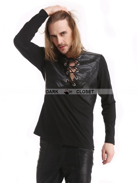 Pentagramme Black Gothic Warrior Long Sleeves T-Shirt for Men ...