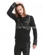 Pentagramme Black Gothic Button Long Sleeves T-Shirt for Men