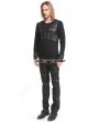 Pentagramme Black Gothic Button Long Sleeves T-Shirt for Men