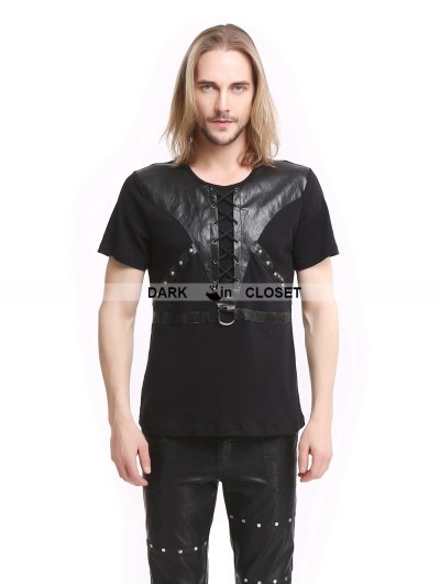 Pentagramme Black Gothic Punk Soilder Short Sleeves T-Shirt for Men