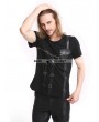 Pentagramme Black Gothic Punk Zipper Short Sleeves T-Shirt for Men