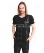 Pentagramme Black Gothic Punk Zipper Short Sleeves T-Shirt for Men