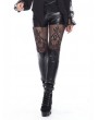 Dark in Love Black Gothic Sexy Lace Flower Leggings