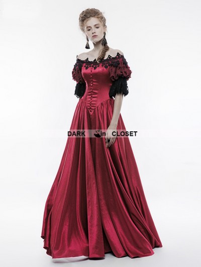 Punk Rave Red Victorian Vintage Palace Ball Gown Dress