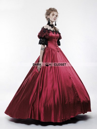red victorian dress
