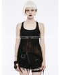 Punk Rave Black Gothic Punk Printing Tank Top for Women