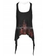 Punk Rave Black Gothic Punk Printing Tank Top for Women