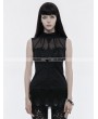 Punk Rave Black Gothic Gorgeous Sleeveless T-Shirt for Women