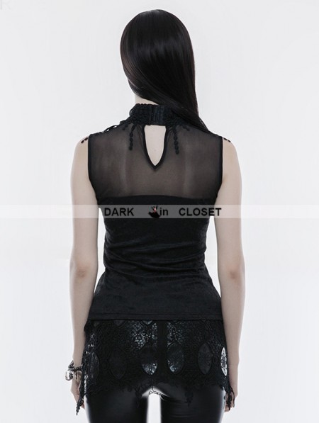 Punk Rave Black Gothic Gorgeous Sleeveless T-Shirt for Women ...