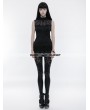 Punk Rave Black Gothic Gorgeous Sleeveless T-Shirt for Women