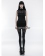 Punk Rave Black Gothic Gorgeous Sleeveless T-Shirt for Women