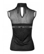 Punk Rave Black Gothic Gorgeous Sleeveless T-Shirt for Women