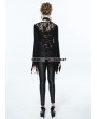 Devil Fashion Black Gothic Lace Floral Sexy Asymmetric Shirt for Women
