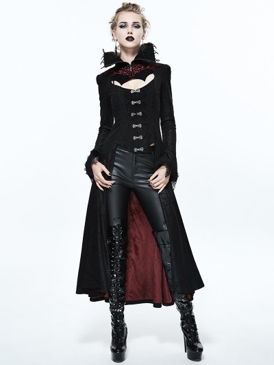 Devil Fashion Black and Red Gothic Dark Vampire Queen Style Jacket for  Women 