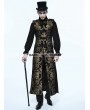 Devil Fashion Gold Gothic Vintage Double-breasted Long Vest for Men 