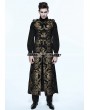 Devil Fashion Gold Gothic Vintage Double-breasted Long Vest for Men 