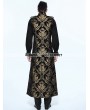 Devil Fashion Gold Gothic Vintage Double-breasted Long Vest for Men 