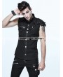 Devil Fashion Black Gothic Punk Sleeveless Shirt for Men