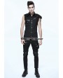 Devil Fashion Black Gothic Punk Sleeveless Shirt for Men