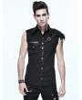 Devil Fashion Black Gothic Punk Sleeveless Shirt for Men