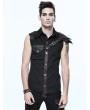 Devil Fashion Black and Coffee Gothic Punk Sleeveless Shirt for Men