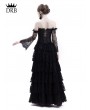 Rose Blooming Black Lace Romantic Vintage Gothic Corset Long Prom Party Dress