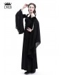 Rose Blooming Black Velvet Off-the-Shoulder Medieval Dress