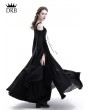 Rose Blooming Black Velvet Off-the-Shoulder Medieval Dress