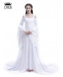 Rose Blooming White Renaissance Fairy Tale Medieval Wedding Dress