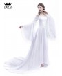 Rose Blooming White Renaissance Fairy Tale Medieval Wedding Dress