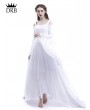 Rose Blooming White Renaissance Fairy Tale Medieval Wedding Dress