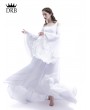 Rose Blooming White Renaissance Fairy Tale Medieval Wedding Dress