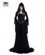 Rose Blooming Black Gothic Medieval Vampire Hooded Dress Costume