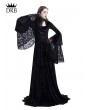 Rose Blooming Black Gothic Medieval Vampire Hooded Dress Costume