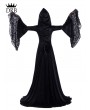 Rose Blooming Black Gothic Medieval Vampire Hooded Dress Costume