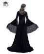 Rose Blooming Black Gothic Medieval Vampire Hooded Dress Costume