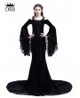 Rose Blooming Black Romantic Off-the-Shoulder Gothic Medieval Two Pieces Dress