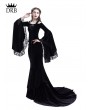 Rose Blooming Black Romantic Off-the-Shoulder Gothic Medieval Two Pieces Dress