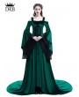 Rose Blooming Green Off-the-Shoulder Renaissance Fairy Tale Medieval Dress