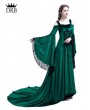 Rose Blooming Green Off-the-Shoulder Renaissance Fairy Tale Medieval Dress