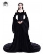 Rose Blooming Black Off-the-Shoulder Renaissance Gothic Medieval Dress