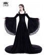 Rose Blooming Black Off-the-Shoulder Renaissance Gothic Medieval Dress