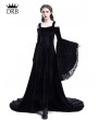 Rose Blooming Black Off-the-Shoulder Renaissance Gothic Medieval Dress