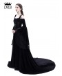 Rose Blooming Black Off-the-Shoulder Renaissance Gothic Medieval Dress