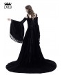 Rose Blooming Black Off-the-Shoulder Renaissance Gothic Medieval Dress