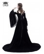 Rose Blooming Black Off-the-Shoulder Renaissance Gothic Medieval Dress