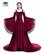 Rose Blooming Red Off-the-Shoulder Renaissance Fairy Tale Medieval Dress